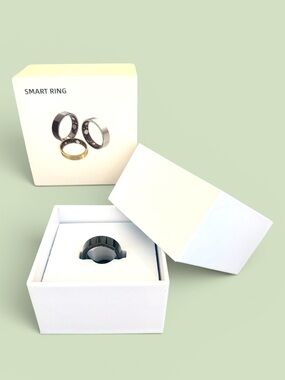 Smart Ring Black Titanium Fitness Ring